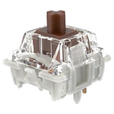 Imagem de DRAOZA Interruptores Gateron G Brown Pro 3.0, interruptores táteis RGB SMD pré-lubrificados de 5 pinos para teclado mecânico MX Gaming (G PRO 3.0, marrom, 108 peças)