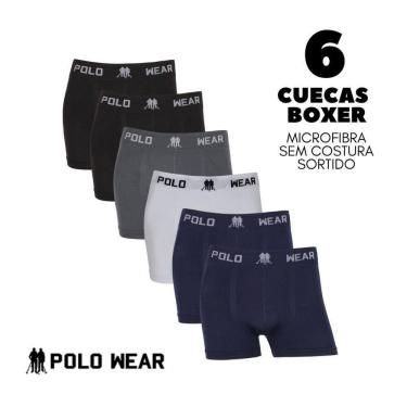 Imagem de 6 Cuecas Masculinas Box Microfibra Polo Wear