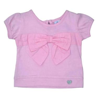 Imagem de Camiseta Infantil Tip Top Laço Rosa - Lazer E Estilo