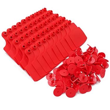 Imagem de 10,4 cm C × 7,5 cm L etiquetas de orelha em branco para gado 100 peças etiquetas de orelha de gado grande TPU precisão identificação animal etiquetas de orelha em branco brinco de animal para gado,