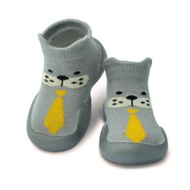 Imagem de Dookeh Sapatos de bebê meninos meninas sapatos de primeira caminhada antiderrapante sola macia tênis infantil infantil babygirl meia sapatos, 8 - Cinza, 12-18 Meses