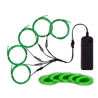 Imagem de MaxLax EL Wire Green, fio de luz neon 5 em 1 metro, fio eletroluminescente para decoração de Halloween, festa de Natal, decoração DIY