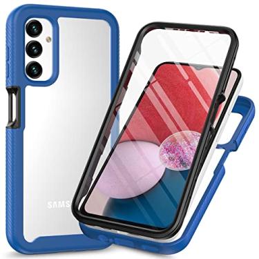 Imagem de Elubugod Capa para Samsung Galaxy A14 5G, capa de telefone com capa protetora de tela para Samsung SM-A145F/DSN Galaxy A14 4G / SM-A145M/DS/SM-A146P/DSN SM-A146U1/DS SM-A146P/DS SM-S146VL capa azul