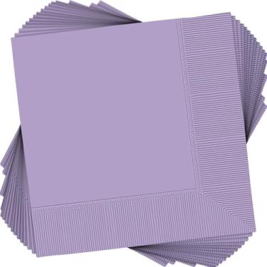 Imagem de Festive Lavender 2-Ply Beverage Napkins - 5" x 5", Count 40 (Pack of 1) - Durable, Absorbent & Vibrant - Perfect for Parties, Holidays & Special Occasions