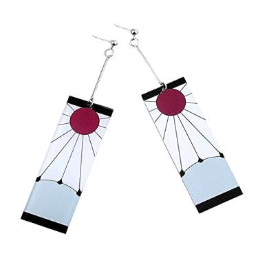 Imagem de Brincos de anime Kamado Tanjiro Hanafuda - Kimetsu No Yaiba Hanafuda - Acessórios de cosplay para mulheres e meninas, Acrílico