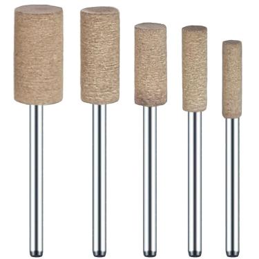 Imagem de Kit 5 Pontas Montada 4Mm A 10Mm Couro Polir Micro Retífica