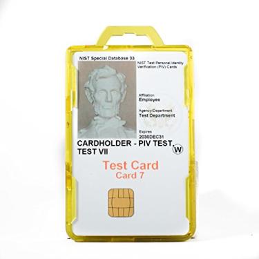 Imagem de Identity Stronghold Porta-crachá seguro Duolite, amarelo (IDSH2004-001B-ylw)