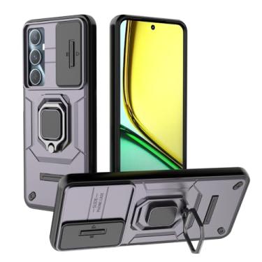 Imagem de Kukoufey Compatível com Realme C65 4G Suporte Shell, com capa de lente de câmera deslizante compatível com Realme C65 4G RMX3910 capa roxa