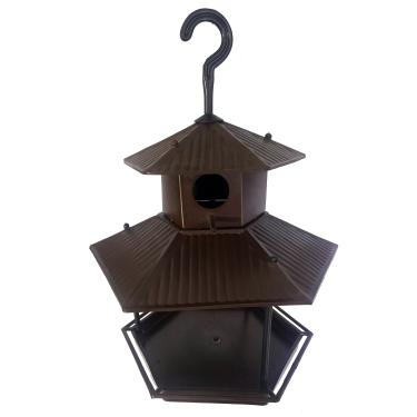 Imagem de Genérico Comedouro e Tratador de Pássaros Livres e Silvestres Com Casinha Ecólogico Resistente ao Tempo (Marrom)