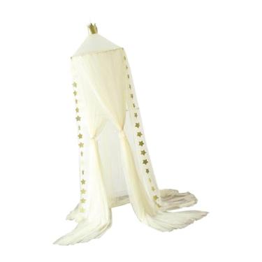 Imagem de Generic Rede de princesa, dossel de cama de algodão infantil, tenda de sonho de fada para meninas princesa para quarto berço de bebê, amarelo