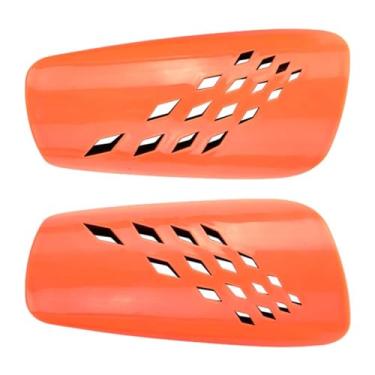 Imagem de Tachiuwa Caneleiras de futebol 1 par para adultos homens mulheres engrenagem respirável protetor de esportes ao ar livre equipamento de proteção proteção para, Laranja