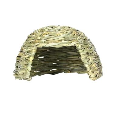 Imagem de WeiLaiKeQi Casa de Grama para Coelhos, Casinha de Brinquedo Confortável, Cama de Grama de, Túnel de Grama de para Chinchilas, Furões, Hamsters, Bri, 25cmx17cm