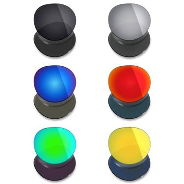 Imagem de Mryok 6 pares de lentes polarizadas de substituição para óculos de sol Ray-Ban Stories Round RW4003 48 mm - preto furtivo/vermelho fogo/azul gelo/titânio prateado/verde esmeralda/ouro 24K