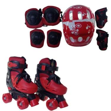 Imagem de Patins De 4 Rodas Com Kit de Proteção Elite (VERMELHO, 36/39)