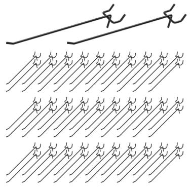 Imagem de Yauhar Conjunto sortido de 50 peças de ganchos de quadro de 20 cm/20 cm, ganchos de placa de metal com passo de orifício de 2,5 mm, gancho para pendurar na parede de 4 mm de diâmetro para organização
