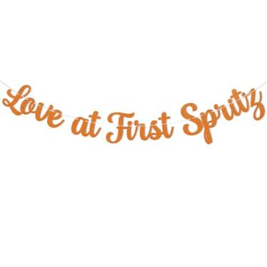 Imagem de Faixa Love at First Spritz, decoração de festa de chá de panela Aperol Spritz, decoração de festa de despedida de solteira para meninas laranja