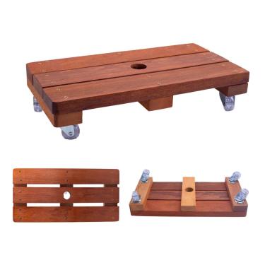 Imagem de Suporte Para Vaso De Planta Jardineira 40x20 Cm Rodinhas Cristal