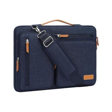 Imagem de MOSISO Bolsa de ombro protetora 360 para laptop, bolsa para computador de 17-17,3 polegadas compatível com MacBook, HP, Dell, Lenovo, Asus Notebook, bolsa carteiro aberta lateral com 4 bolsos e alça