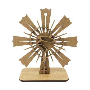 Imagem de Aplique Laser Mdf - Esplendor E Terço Com Base - 15 Cm