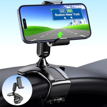Imagem de CHDFKKD Suporte de telefone para carro, suporte de celular para carro, rotação de 360 graus, painel de painel, suporte de montagem adequado para smartphones de 4,7 a 6,5 polegadas (preto)
