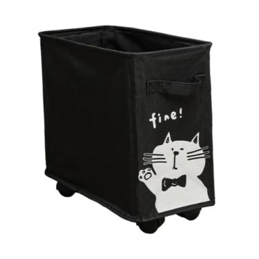 Imagem de Ｂｅｓｇａ Carrinho de utilidades sob a mesa Carrinho móvel com rodinhas Prateleira móvel Cesta de armazenamento para quarto, Preto