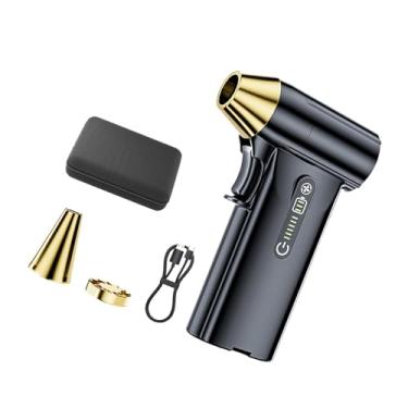 Imagem de Generic Soprador de ar portátil elétrico, ventilador de jato ajustável profissional de 3 engrenagens, mini ventilador sem escova para assentos de carro em, Preto