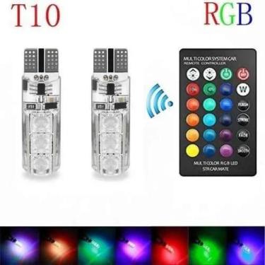 Imagem de Lâmpada Led Carro Colorida 12v C/ Controle Remoto Rgb - brucks