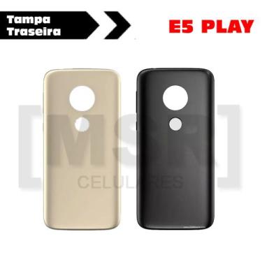 Imagem de Tampa traseira celular MOTOROLA modelo E5 PLAY, PRETO