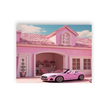 Imagem de Fundo Fotográfico 1,55 X 1,20 - Casa de Princesa Rosa com Carro 012 - 