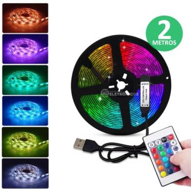 Imagem de Fita 5050 RGBW Multicolorido, Mistura de Cores 2 Metros Com Controle R