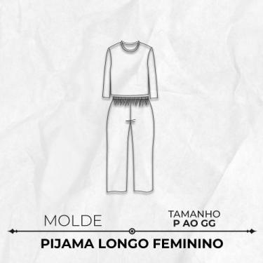 Imagem de Molde pijama longo feminino tamanho P ao GG by Marlene Mukai - EDITORA