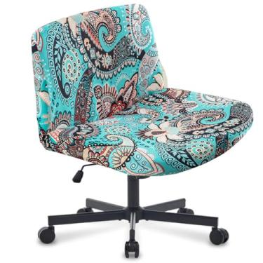 Imagem de Levoberg Capa para cadeira de mesa de escritório sem braços cruzadas capas de cadeira de mesa estampadas capas de cadeira de mesa sem braços cruzadas com pernas largas acento meio traseiro largo