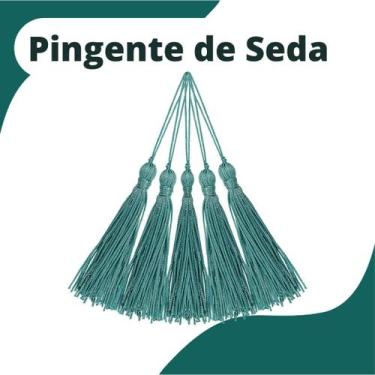 Imagem de Pingente De Seda Tassel - Franja - Turquesa Escuro - Com 20 Unidades -