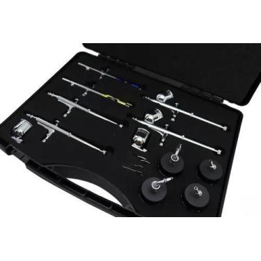Imagem de Aerografo profissional dupla ação gravidade 0,3mm + sucção 0,3mm + suc