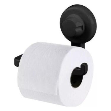 Imagem de Suporte Porta Rolo Papel Higiênico Com Ventosa Preto Future, 405PT