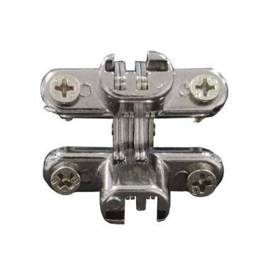 Imagem de 10 Dobradiça Invisível 180 42mm Móveis Com Parafuso Cromada - Desicon