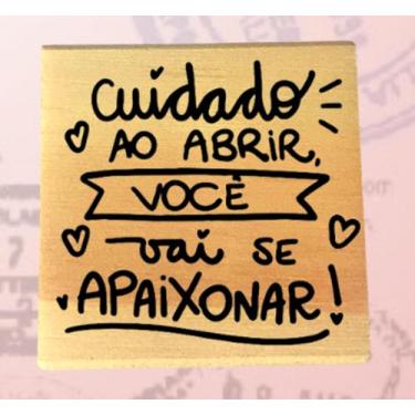 Imagem de Carimbo CUIDADO AO ABRIR - Carimbaria da Pri