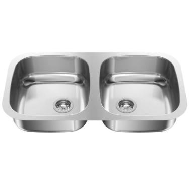 Imagem de Cuba Dupla de Embutir para Cozinha N5 2C GhelPlus Cromado - De bacco