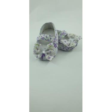 Imagem de Sapatinho De Tecido Estampado De Flores Para Bebê - Cantinho do Bebê, 