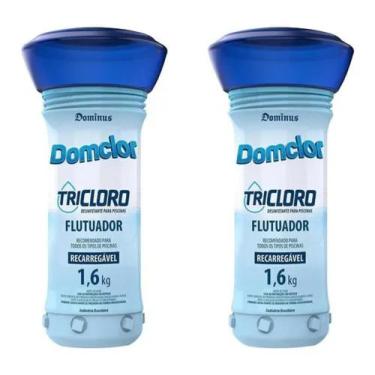 Imagem de Kit 2 Flutuador De Cloro Para Piscina Tricloro 1,6kg Domclor - DOMCLOR