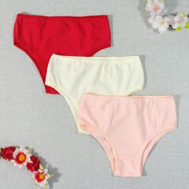 Imagem de Kit 3 Calcinhas Básicas Sortidas Infantil do 04 a 10 anos - Kellynha, 