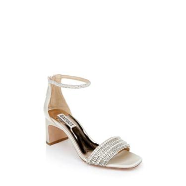 Imagem de Badgley Mischka Sandália feminina de salto Kameryn, Cetim marfim, 40