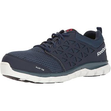 Imagem de Reebok Tênis masculino Work Rb4043 Sublite Cushion Safety Athletic Alloy Toe Navy, Azul marino, 44