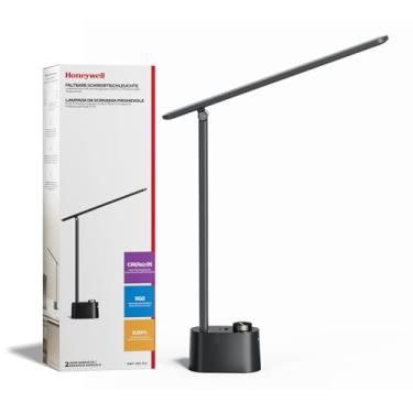 Imagem de Honeywell Lâmpada de mesa LED atualizada - H01 Pro Sunturalux Luz de mesa dobrável com porta de carregamento USB A+C, luminária de mesa regulável em 3 modos de cores para leitura de escritório em casa