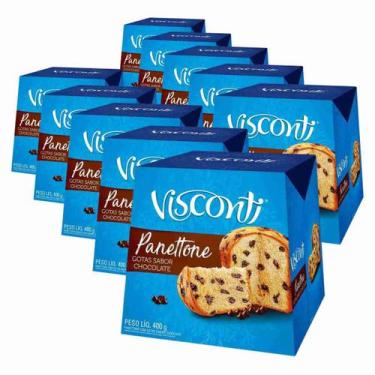 Imagem de 10 Panetones Visconti, Pannetone Gotas de Chocolate 400g