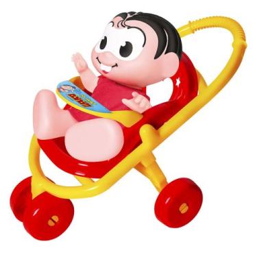 Imagem de Boneca Monica Em Vinil Macio Com Mini Carrinho De Passeio Para Bebe - 