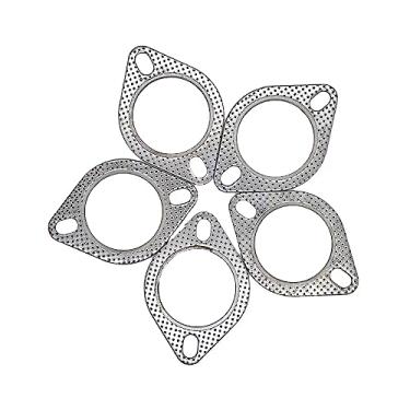 Imagem de 2 parafusos 6.3 cm 62mm Junta de flange de escape 2,5 polegadas Muffler Flange Manifold 120-06310-0002 Alta temperatura 2 junta de parafuso 6.3 cm, 2.5 Junta de escape, Junta de escape Invidia, Junta