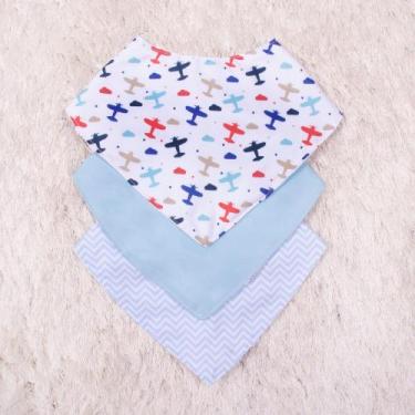 Imagem de Kit 03 babadores infantil (Tipo bandana) - várias estampas - Era uma v