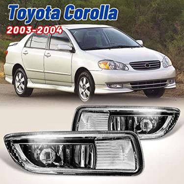 Imagem de Luzes de neblina AUTOWIKI para lâmpadas de neblina Toyota Corolla 2003-2005 OEM de substituição 1 par com lâmpadas - H3 12V 55W (lente clara)