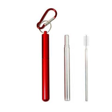 Imagem de Canudo de Inox Chaveiro Retrátil - CAN.U.DO, Vermelho